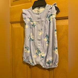 Carter's light blue Floral Baby Romper